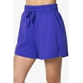 thumbnail image 6 of TheMogan Women's PLUS Cotton Terry Long Sleeve Oversized Top & Drawstring Shorts SET, 6 of 7