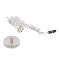 thumbnail image 4 of Alto Saxophone Ornament, Exquisite Sax Model Silver Plated  For Music Lovers For Doll House, 4 of 8