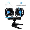 thumbnail image 5 of SPRING PARK 12/24V Dual Head Adjustable Wind Summer Car Truck Rotatable Clip Cooling Fan, 5 of 7