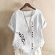 thumbnail image 5 of Camisetas de Manga Corta para las Mujeres Impreso Botón de Manga Corta Camiseta Blusa Poliéster, Ropa Casual Mirar Superior para las Mujeres, 5 of 8
