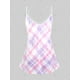 thumbnail image 2 of Tank Top Estratificado de Tirantes Finos de Cuadros de Talla Extra Rosegal Camisetas sin mangas de talla grande, 2 of 5