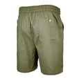 thumbnail image 6 of XIAONU Men's Solid Linen-Blend Short Relaxed Fit High Waisted Drawstring Mid Thigh Short Breathable Lightweight Beach Shorts, 6 of 7