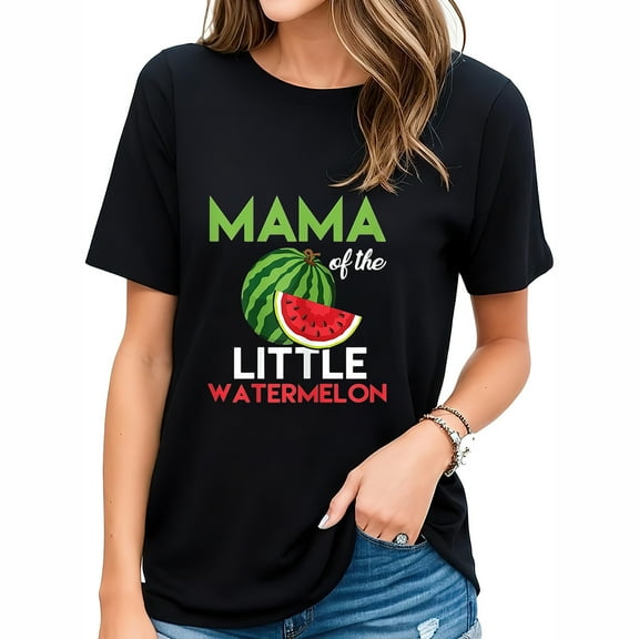Cute Watermelon Mama Design Mom For Women T-Shirt