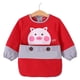 thumbnail image 1 of Toddler Eating Bibs Red Pig Pattern Waterproof Stain Resistant Reversible Extra Long Polyester Fiber Long Sleeves Baby Feeding Bibs Size 120, 1 of 4