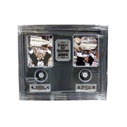 NHL Marty St. Louis and Vincent Lecavalier Autographed Shadow Box with Hockey Puck, 14x20