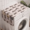 thumbnail image 1 of Vintage Washing Machine Organizer, Old Style with Monochrome Transport Machine Drawings, Anti-slip Fabric Top Cover for Washer and Dryer, Dark Taupe Pearl, by Ambesonne, 1 of 1