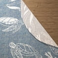 thumbnail image 6 of Ox Bay Sophie 5'3" Round Aqua Sea Turtle Coral Reef Indoor/Outdoor Area Rug, 6 of 7