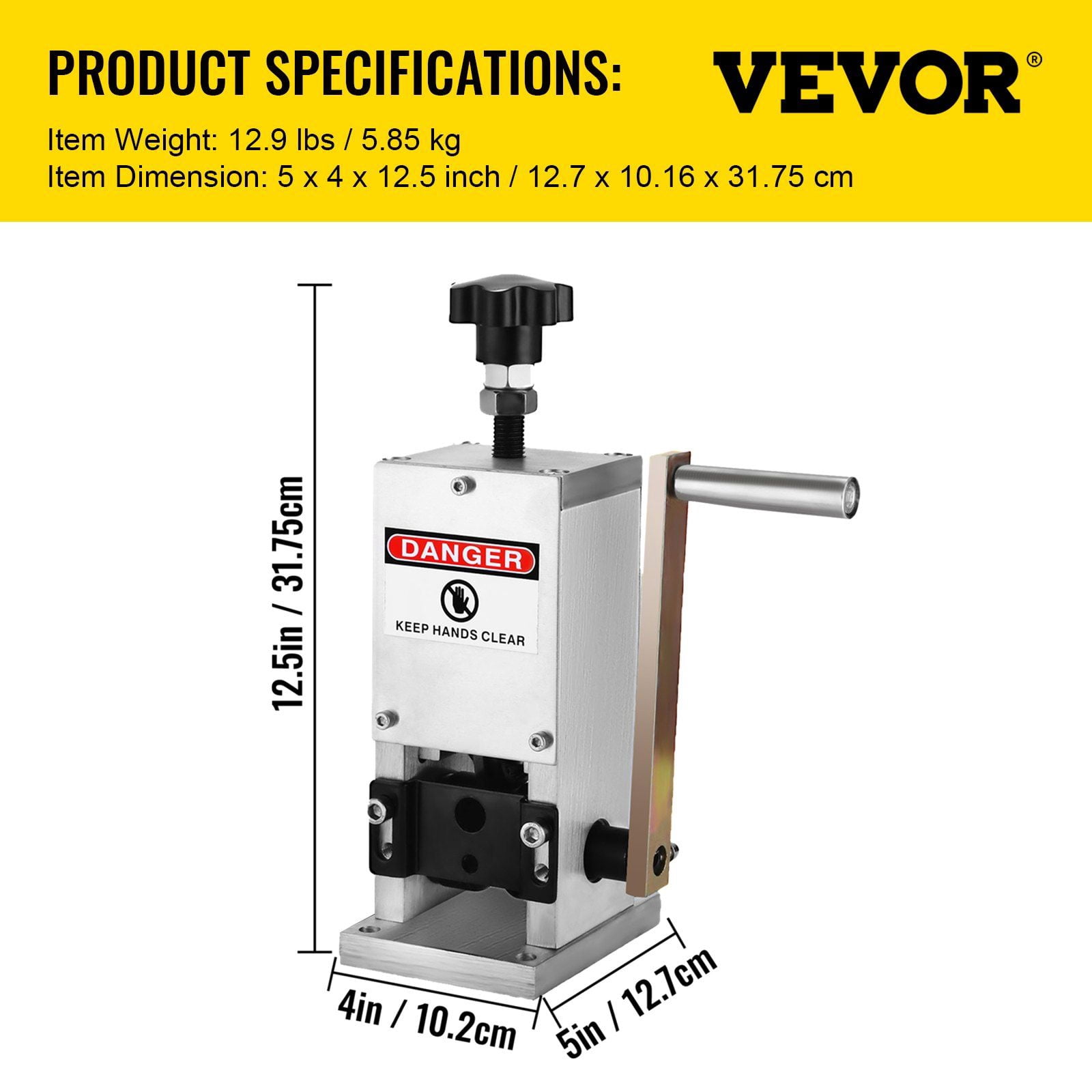 Manual Wire Stripper Machine 0.06-0.98 Inch, Hand Crank Wire Stripping Tool for Scrap Copper Recycling, Portable & Durable Aluminum Construction