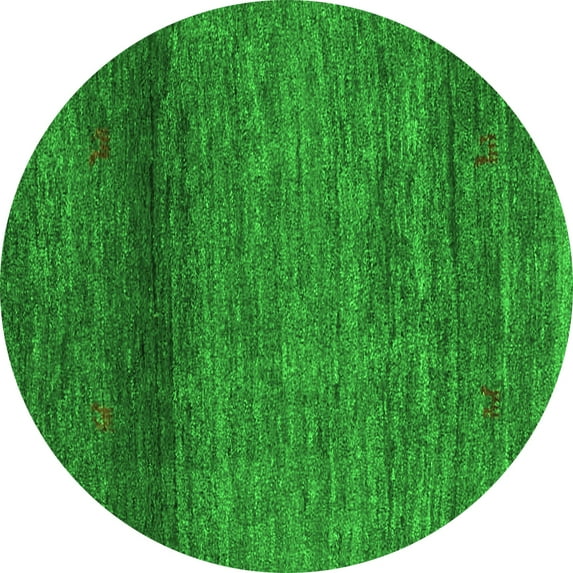 Ahgly Company Indoor Round Abstract Green Contemporary Area Rugs, 3' Round