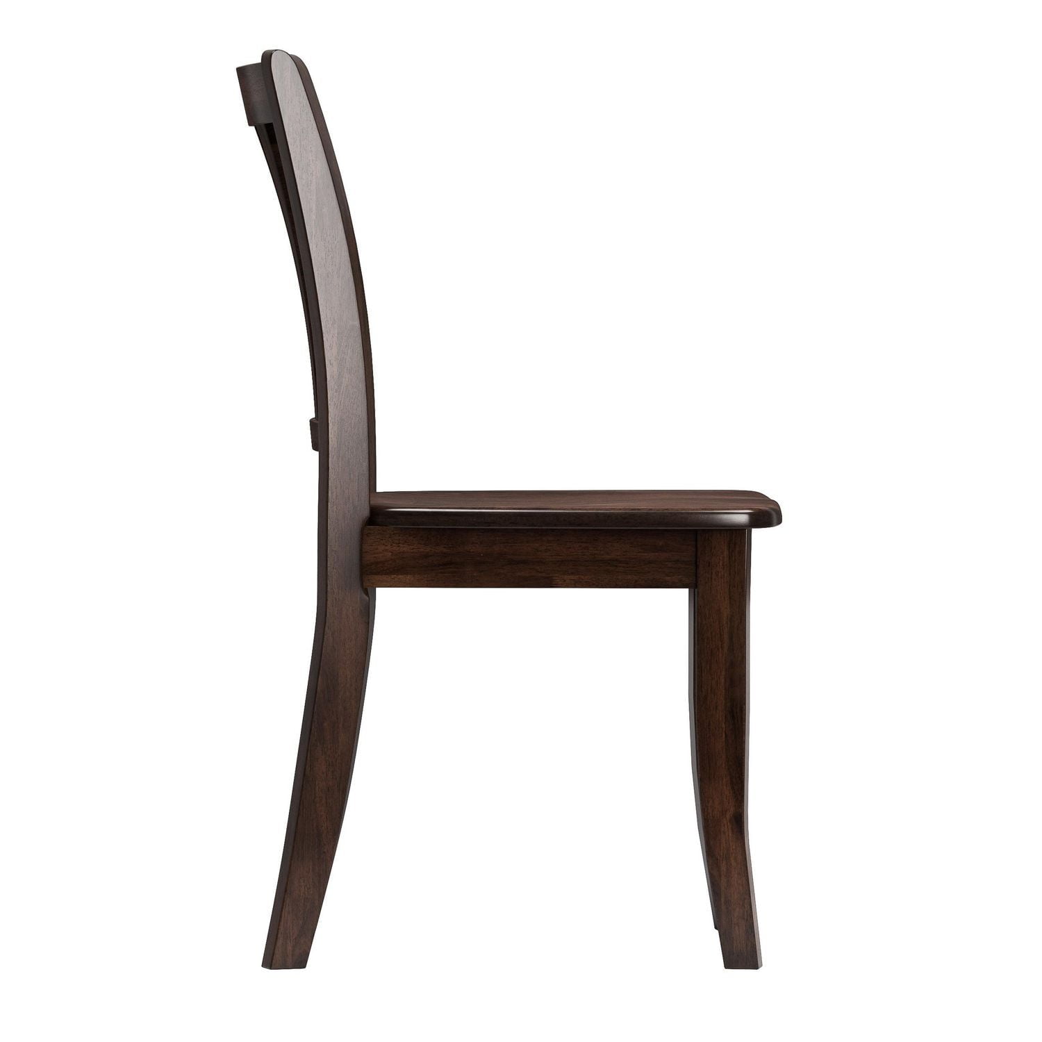 CorLiving Dillon Solid Wood Indoor Dining Chairs with High Slatted Backs, Dark Brown (Set of 2)