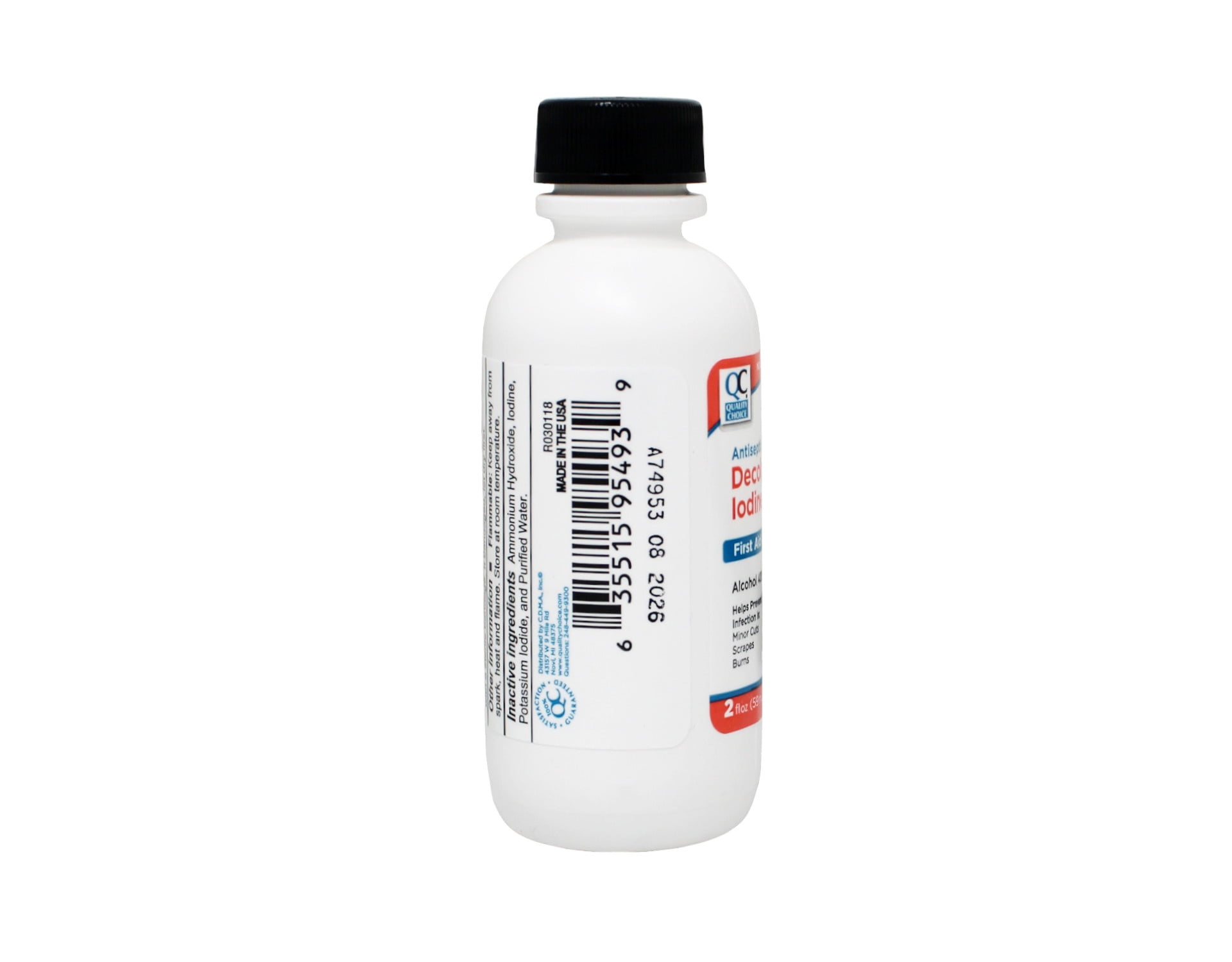 Quality Choice Iodine Decolorized Antiseptic 2oz Each