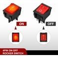 thumbnail image 3 of Nilight 12V 24V Rocker Switches Red LED Lighted 4 Pin 2 Position ON Off Toggle Switch 5PCS KCD4 DPST for Car Automotive Truck Boat Marine Off-Road Vehicle, 3 of 9