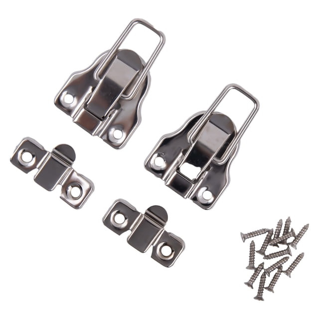 2Pcs Jewelry Chest Cabinet Suitcase Case Trunk Toggle Hasp Latch Clasp Clip Silver