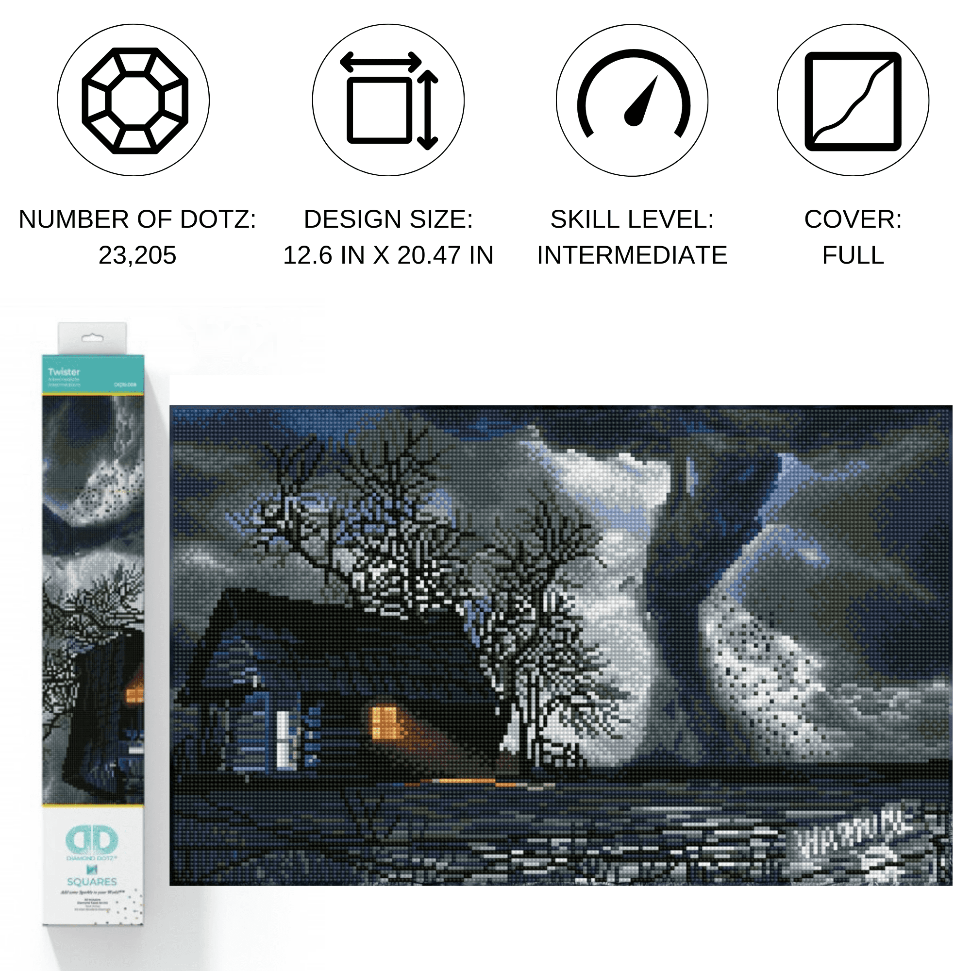 Diamond Dotz Twister Diamond Painting Kits for Adults - Diamond Art Kits a Relaxing Creative Craft Kit with Dotz Gems 12.6x20.5
