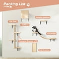 thumbnail image 3 of Imerelez 5 Piece Cat Wall Shelves, Wall Mounted Cat Shelves Perches, Ladder, Scratching Posts, Cat Wall Furniture for Climbing and Relaxing, Gray, 3 of 7