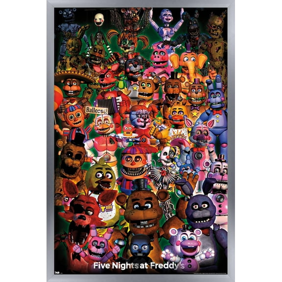 Five Nights at Freddy's - Ultimate Group Wall Poster, 14.725" x 22.375", Framed