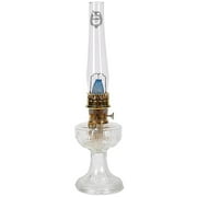 Aladdin Lincoln Drape Oil Lamp - Traditional Classic Indoor Oil or Kerosene Fuel Lamp, Bright White Light, Glass with Brass Trim, Clear