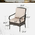 thumbnail image 3 of Summit Living Set of 2 Outdoor Patio Dining Chairs with Seat & Back Cushions, Wicker Outdoor Lounge Chair, Black & Beige, 3 of 7