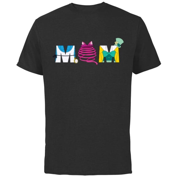 Disney Alice in Wonderland Mother’s Day Birthday Best Mom - Short Sleeve Cotton T-Shirt for Adults - Customized-Black