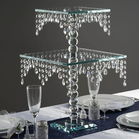 Square Cake Stand Glass BalsaCircle Clear 21