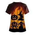 thumbnail image 7 of Godom T Shirt for Women Halloween Pumpkin Tees Fall Graphic Short Sleeve V Neck Tees, 7 of 7