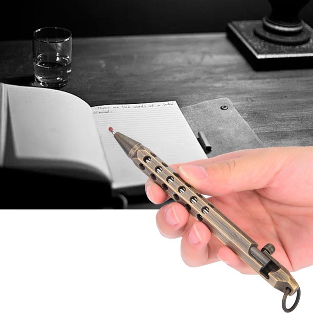 Bolt Action Pen Brass Pen Exquisite Appearance Multipurpose Portable for Office ANGGREK Otros