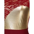 thumbnail image 5 of Ocealan Liturgical Dancewear for Women Single Shoulder Gold Metallic Praise Dance Dress Lyrical Dance Burgundy S, 5 of 7