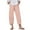 Pink, variant on Capri Pants Women Cotton Linen Wide Leg Capris Casual Summer Cropped Pant Beach Elastic Waist Baggy Crop Trousers