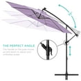 thumbnail image 5 of Best Choice Products 10ft Solar LED Offset Hanging Outdoor Market Patio Umbrella w/ Adjustable Tilt - Lavender, 5 of 8