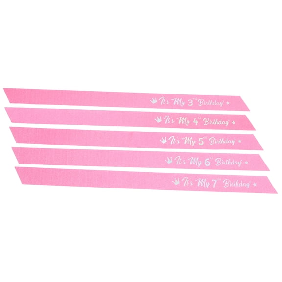 SEWCHICS 5-Pack Princess Glitter Party Sashes for Birthday Celebration Accessories and Dress-Up Fun