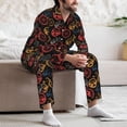 thumbnail image 6 of KLL Compass And Mountains In Bicycle Wheels1 Sleepwear Mens Flannel Pajamas,Long Cotton Pj Set, 6 of 7