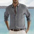 thumbnail image 2 of Men's Casual Shirts Long Sleeve Button Down Dress Shirts for Everyday Wear Sports and Relaxation for Spring and Summer Mens T-Shirts Printed V Neck Blue, 2 of 5