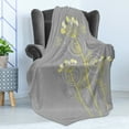 thumbnail image 4 of Grey and Yellow Soft Flannel Fleece Throw Blanket, Under the Sea Inspired Flowers Abstract Swirls Backdrop, Cozy Plush for Indoor and Outdoor Use, 50" x 60", Grey Yellow, by Ambesonne, 4 of 5