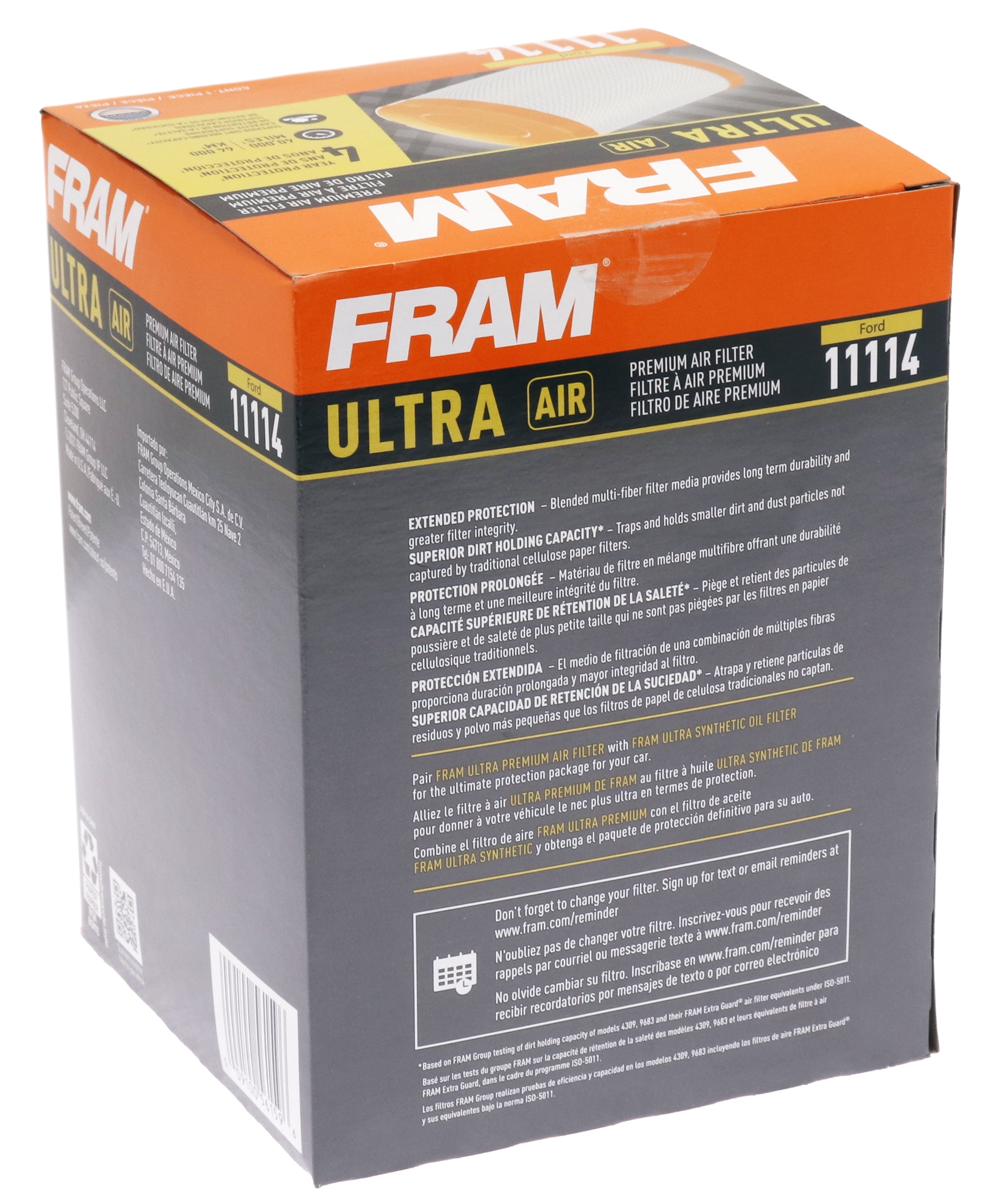 FRAM Ultra Premium 40,000 Mile Air Filter, 11114 for Select Ford Vehicles