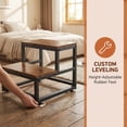 thumbnail image 4 of 2 Step Stool for Adults, Heavy Duty Sturdy Steel Frame with Wooden Steps, Bedside Foot Stool with 500lbs Load Capacity, Non-Slip Step Stool for High Bed, Kitchen, RV Step - Rustic Brown, 4 of 5