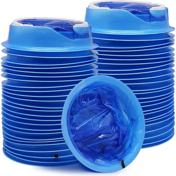 Kiibsot 24 Pack/ 50 Pack Emesis Bag, Disposable Vomit Bags, Aircraft & Car Sickness Bag, Nausea Bags for Travel Motion Sickness (Blue)