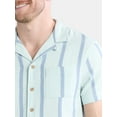 thumbnail image 4 of Fly By Night Men’s and Big Men’s Tour Striped Button Up Shirt with Short Sleeves, Sizes S-3XL, 4 of 5