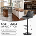 thumbnail image 2 of SAETSFEG Bar Stools Set of 2, Adjustable Swivel Counter Height Bar Stool with Footrest, Modern PU Leather Bar Chairs for Kitchen Island, Dining Room, Darkgrey, 2 of 7