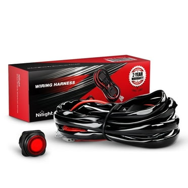 Nilight LED Light Bar Wiring Harness Kit 12V On off Waterproof Switch Power Relay Blade Fuse,2 years Warranty