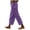 Purple, variant on Levmjia Women's Casual Pants High Waisted with Pockets Drawstring Waist Scallop Hem Loose Fit Wide Leg Lounge Pants Solid Color for Summer Daily