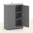 thumbnail image 3 of Costway Floor Storage Cabinet Modern Storage Organizer with Adjustable Shelves &2 Doors, 3 of 10