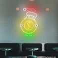 thumbnail image 3 of Craftnamesign Santa Money Neon Sign, Casino LED Light Wall Art Christmas Decor, 3 of 5