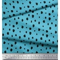 thumbnail image 3 of Soimoi Blue Cotton Duck Fabric Brush Stroke & Dots Abstract Print Fabric by the Yard 42 Inch Wide, 3 of 3