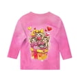 thumbnail image 3 of Kids' Valentine's Day Graphic T-Shirt Cute Cat Printed 3/4 Sleeve Tee Crew Neck Festive Holiday Top, 3 of 5