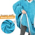 thumbnail image 2 of Catalonia Hooded Blanket for Women - Cozy Oversized Sherpa Fleece Sweatshirt Blanket with Sleeves and Huge Pockets,Gifts for Adult teen Men,BLUE, 2 of 6