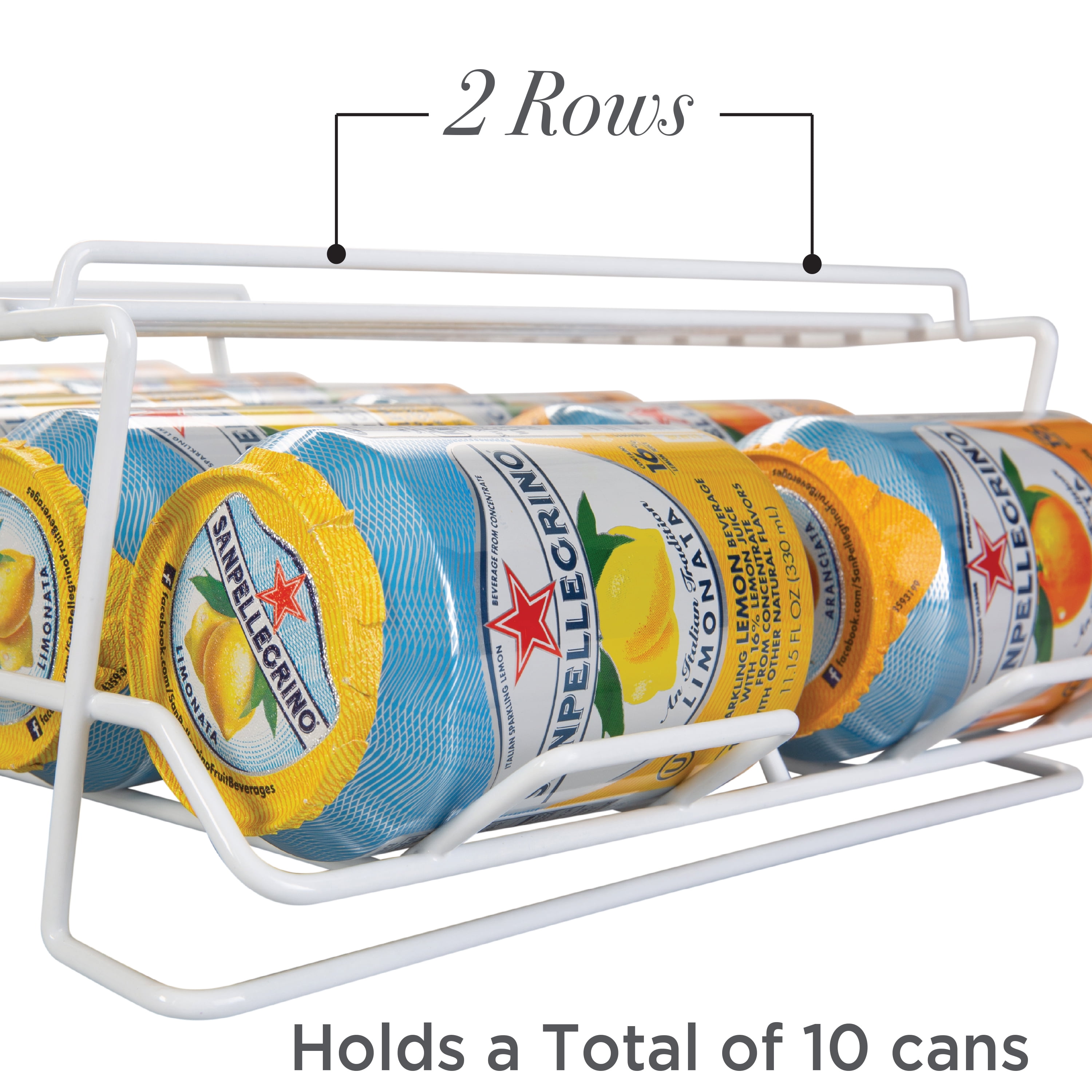 Kitchen Details Double Wide Iron Beverage Can Dispenser Organizing Rack