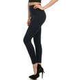 thumbnail image 3 of Sakkas Women's Patterned Soft Fleece Lined High Waist Leggings - Navy - Plus Size, 3 of 4