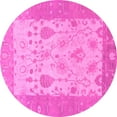 thumbnail image 1 of Ahgly Company Indoor Round Oriental Pink Traditional Area Rugs, 4' Round, 1 of 4