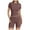 Brown, variant on Womens 2 Piece Sets Summer Workout Short Matching Sets Clothing Going Out Two Piece Outfits Tracksuit Set