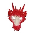 thumbnail image 2 of Máscara de dragón Máscara de cabeza de dragón Novedad Cubierta de cabeza de fantasía Máscara de media cara Máscara de animal aterradora para festivale rojo, 2 of 8